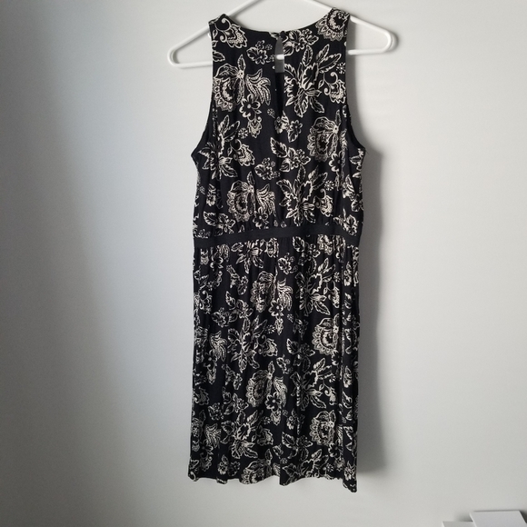 Ann Taylor LOFT Sleeveless Midi Dress Black & White Floral Size S - Picture 10 of 12